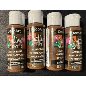 DecoArt Americana Acrylic Paint 2oz- 4 Pack - Cinnamon Brown NEW‎ Sealed